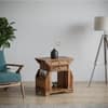 Anderby Sheesham Wood End Table in Rustic Teak Finish