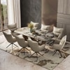 Paloma 8 Seater Spanish Ceramic Dining Table With 8 Beck Dining Chairs (Finish : Spanish Ceramic, Chair Colour : Taupe Leatherette)
