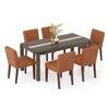 Atlas Crest Solid Wood 6 Seater Dining Table with Ludo Solid Wood Dining Chair