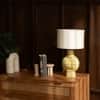 Amalfi Handicrafted Table Lamp in Yellow and blue checks Colour