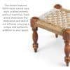 Riaza Sheesham Wood Maachi Stool in Natural Jute & Silver Rope Canning
