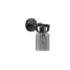 Bravo Single Light Black Wall Fitting with Smoke Glass