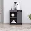 Hexa Red Multipurpose Storage Cabinet With 1 Drawer 1 Door in Slate Grey Colour