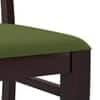 Fabio Solid Wood Dining Chair in Mahogany Finish & Olive Green Colour - Set of 2