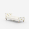Minimalist Kids Single Bed in White and Yellow