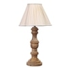 Devansh Off-White Cotton Vintage  Lamp With Wood Base (12X19)