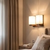 Eliante Wooden Wall Lights Wood, Glass & Material Brown Dark & White Finish
