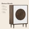 Satsuki Solid Wood Bar Cabinet (White & Walnut Finish)