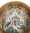 Peacock Palace Round Tray – Mughal-Inspired Art- Large (1 Piece)