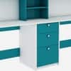 Natsu Twin Home Office Table Frosty White and Ocean Green