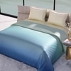 Stoa Paris Comforter for King Size Bed, 300 TC Ultra Satin Fabric  Green Blue