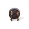 Roswell Sheesham Wood   Round Stool in Iron Grey Velvet Upholstery