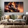 The Castle Decor Lord Ganesha Wall Painting Wooden Framed 27x48 Inch (Style 13)