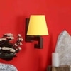 Devansh Solid Wood Electric Wall Light in Yellow Colour with Yellow Shade Count of 1 Light