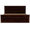 Moglis Solid Wood Queen  Size Bed With Drawer Storage Bed In Walnut Finish