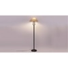 Robin Beige Natural Fiber Floor Lamp with Black Iron Base