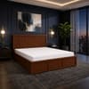 Nivaan Solid Wood Compact King Bed Box Storage Provincial Teak Finish Mattress 72 x 72 Inches
