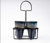 Dark Blue Kulhad Caddy Ceramic Cup Set – Set of 4