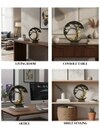 Modern Family Tree Sculpture Showpiece Black Decorative Table Accent