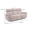 Canyon Three Seater Manual Fabric Recliner in Greige Beige Colour