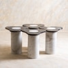 Poppy Marble Side Table Set of Four in Beige Colour