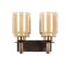 Eliante Zaal Iron Wall Light With Glass In Gold And Brown Colour