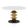Mira Banswara Marble And Metal Coffee Table In Glossy Gold Finish