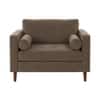 Bruch Boucle Fabric Arm Chair in Brown Colour