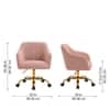 Doe Buck Louise Modern Pink Velvet Office Chair