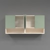 4 Door Mirror Glossy Triple Layered Uv Resistant Handless Cabinet  In Pista Light Finish
