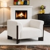 Octavia Boucle Fabric Lounge Chair in White