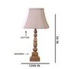 Devansh Off-White Cotton Vintage  Lamp With Wood Base (12X8X24)