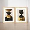 Boho Face Set of 2 Framed Posters Wall Art Decor 45x60 cm