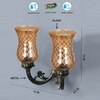 Devansh Metal Electric Wall Light in Antique gold Colour with Lavender Shade Count of 2 Lights