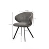 Echo Fabric Dining Chair in Grey Colour