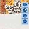 Luxe Home Polyester White Tiger Design Carpets with Tassel Latex Backing (3x5ft Multi)