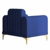 Josbert Velvet 1 Seater  Sofa In Navy Blue Colour
