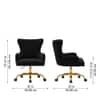 Doe Buck Adan Modern Black Velvet Office Chair