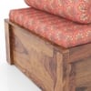 Harvey Diwan in Teak Finish with Coral Fabric Colour