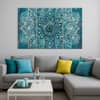 Truss Pcs Blue White Mandala Printed Framed Canvas Wall Canvas Wall Prints Set of 3 Multicolor Matte