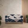 2 Seater Navy Cubes Sofa Cover
