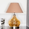 Ingram Glass and Metal Table Lamp With Beige Cotton Shade