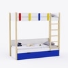 Pine Tree Single Size Bunk Bed In White & Blue Colour