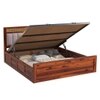 Shambhu Sheesham Wood Queen Size Bed In Honey Oak Finish With Hydraulic Storage (60 x 78 inches)