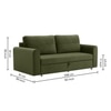 Baruna 3 Seater Velvet Pull Out Sofa Cum Bed with Storage In Green Color