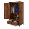 Alaca Solid Sheesham Wood 2 Door 2 Drawer Wardrobe In Provincial Teak Finish
