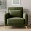 Monly Velvet 1 Seater Sofa Olive Green Color