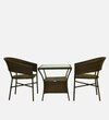 Geelong Wicker Table And Chair Set Brown Beige Dual Ton Finish