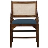 Provincial Cane & Suede Blue Accent Chair