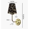 Devansh Metal Electric Wall Light in Gold Colour with Black Shade Count of 1 Light